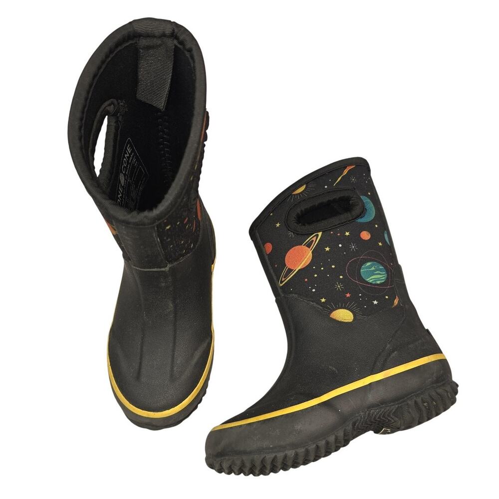 Lone Cone Boots Kids Size 7 Black MudBoot Space Planets Waterproof Winter Snow - Picture 13 of 13